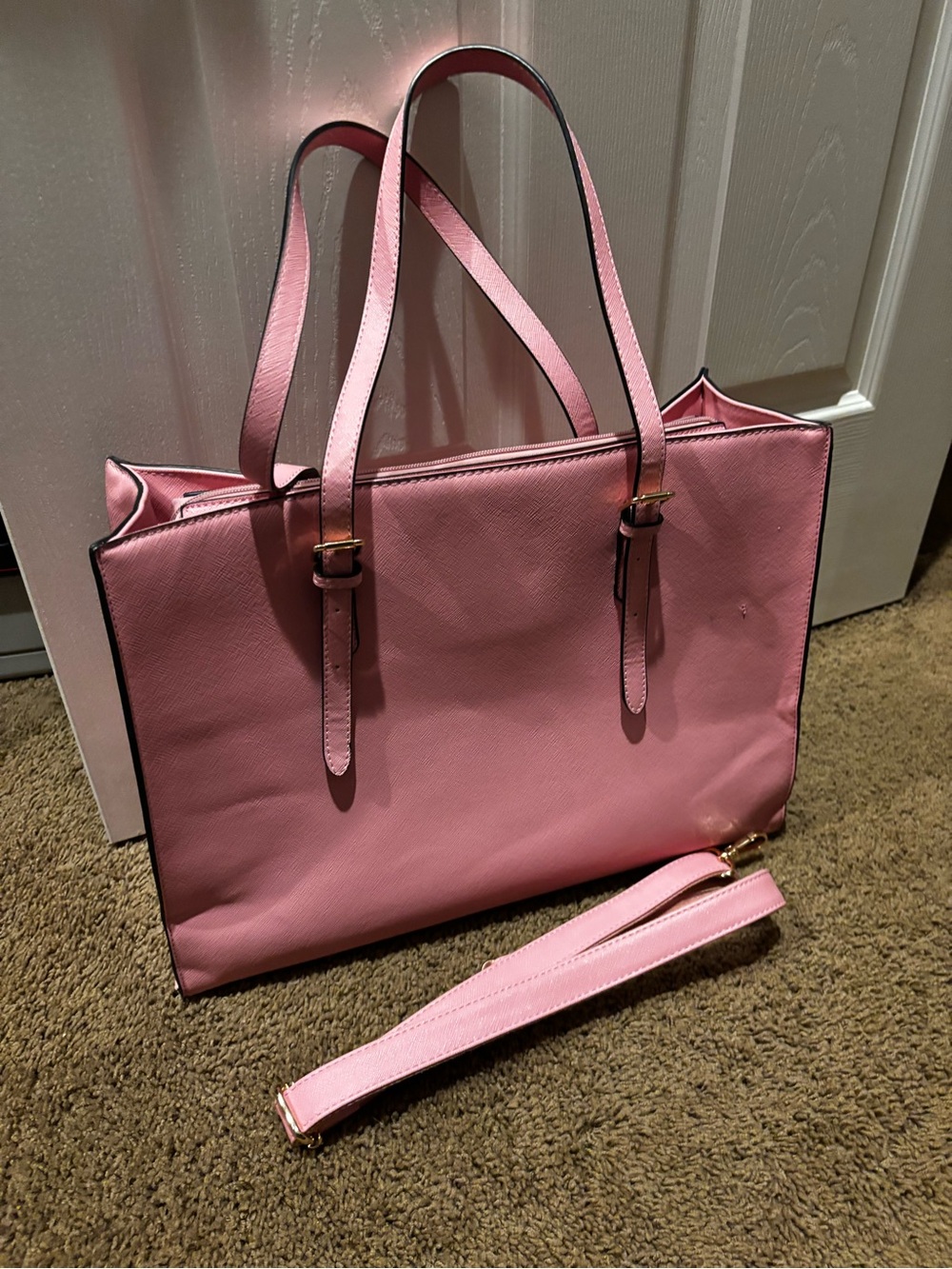 Pink Laptop Bag with Detachable Strap